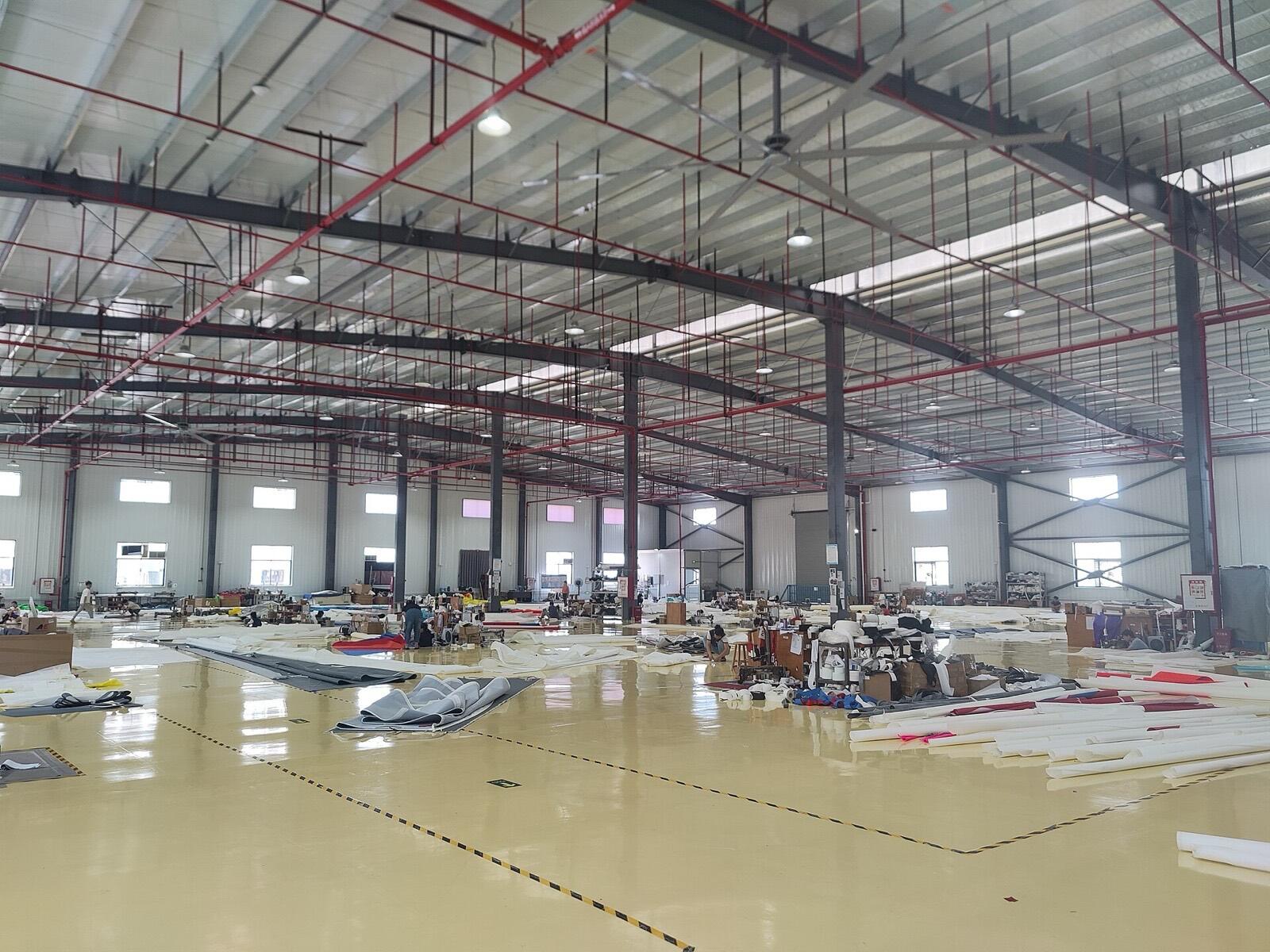 Production line hall at an industrial plant
